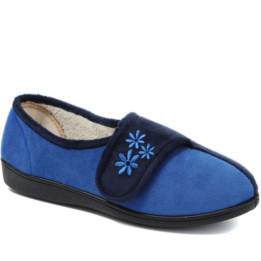 Women'S * | Pavers Ladies Embroidered Easy Fasten Slippers Qingd30009 / 316 584 / 316 584