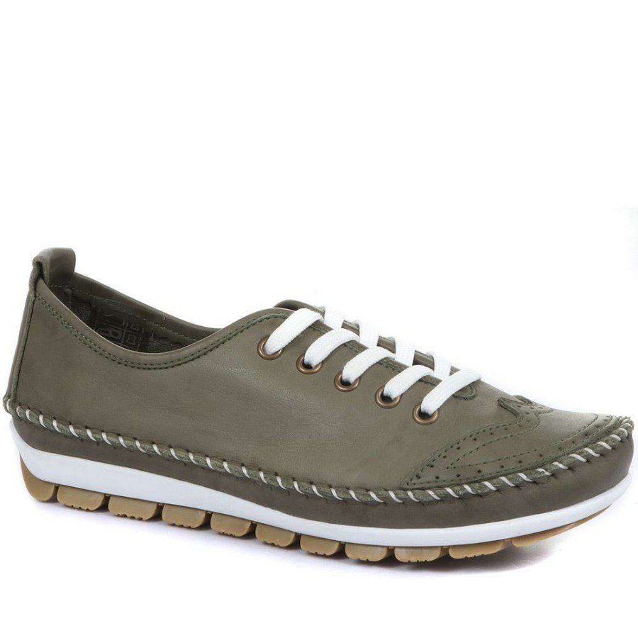 Women'S * | Pavers Wide Fit Leather Lace-Up Sneakers / 317 969