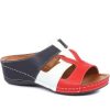 Women'S * | Pavers Wide Fit Wedge Mule Sandals Wlig33011 / 319 656 Navy-Red-White