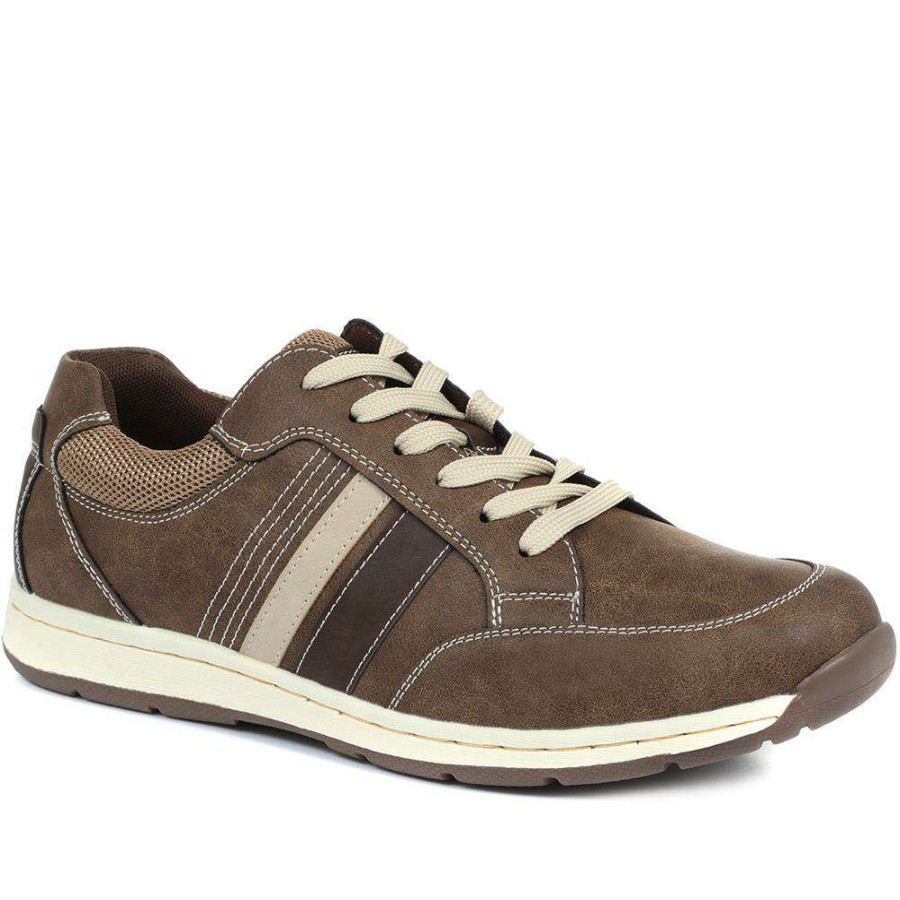 Men'S * | Pavers Wide Fit Lace-Up Trainers Wbins31001 / 317 183 Brown