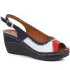 Women'S * | Pavers Wide Fit Wedge Sandals Wlig33013 / 319 660 Navy-Red-White