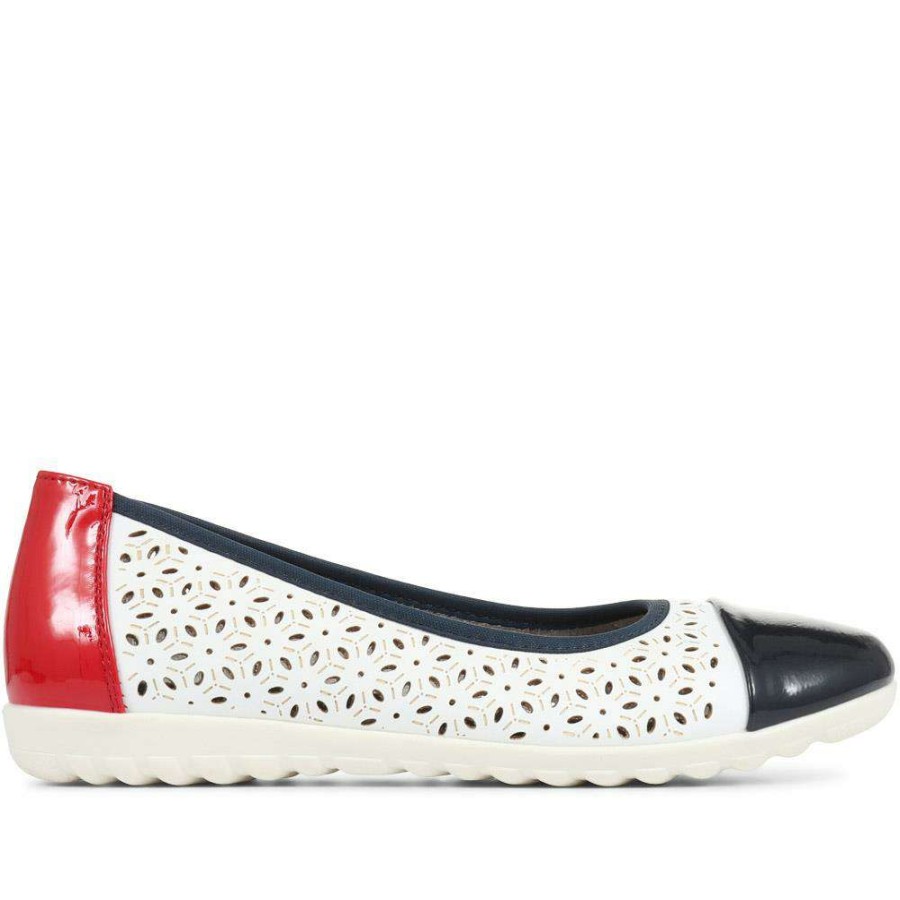 Women'S * | Pavers Shoes Flat Ballerina Pumps Wbins35096 / 321 638 Navy-Red-White