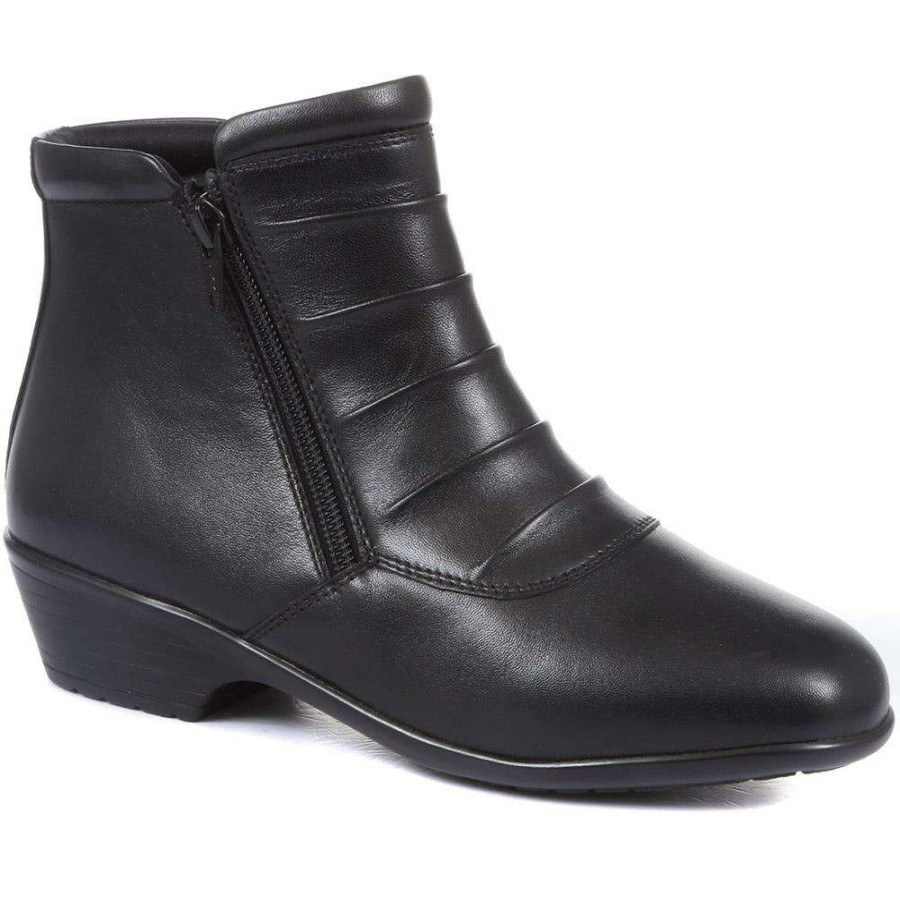 Women'S * | Pavers Women'S Sleek Leather Ankle Boots Kf34007 / 320 900 / 320 900 Wide Fit