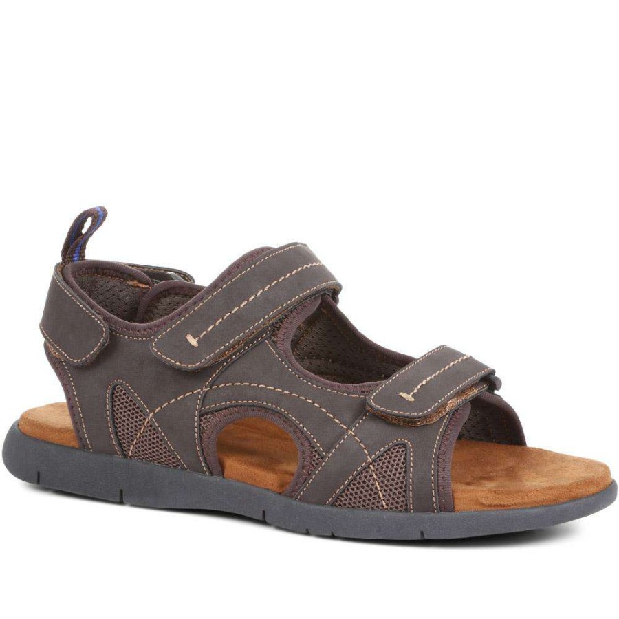 Men'S * | Pavers Fully Adjustable Touch Fastening Sandals Chang35005 / 321 357 Brown