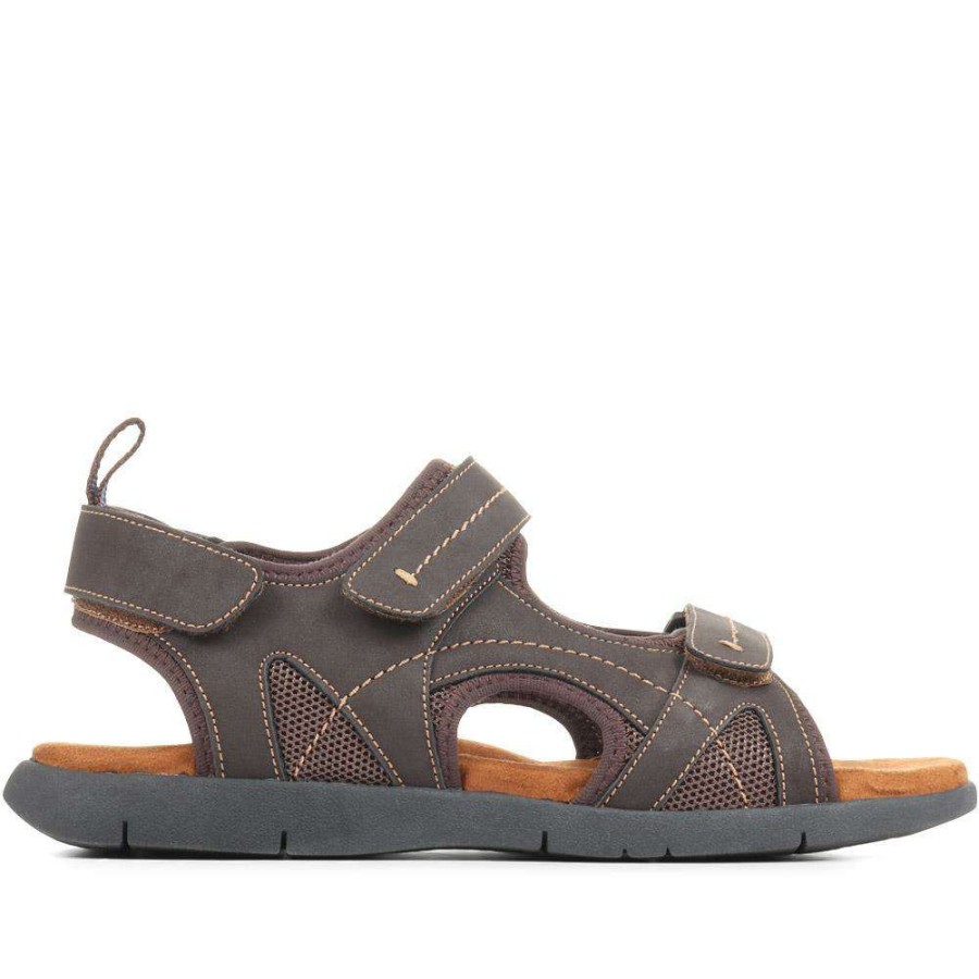 Men'S * | Pavers Fully Adjustable Touch Fastening Sandals Chang35005 / 321 357 Brown