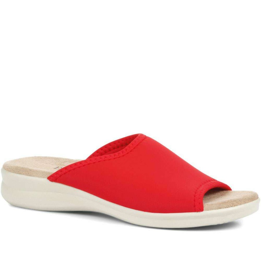 Women'S * | Pavers Wide Fit Mule Sandals Poly35005 / 321 696 Red