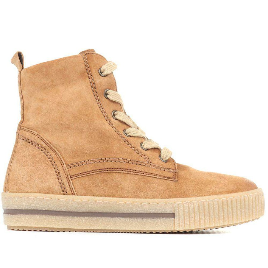 Women'S * | Gabor Esala Leather High-Top Trainers Gab34541 / 322 094 Sand