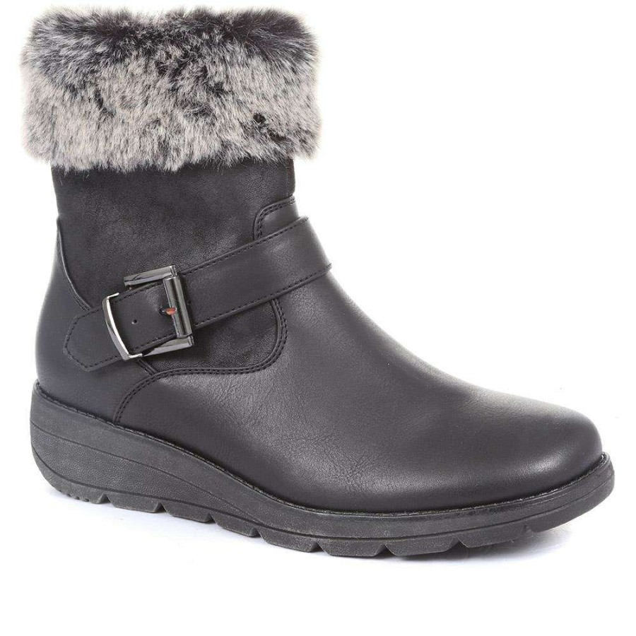 Women'S * | Pavers Faux Fur Trimmed Ankle Boots Woil34029 / 320 793