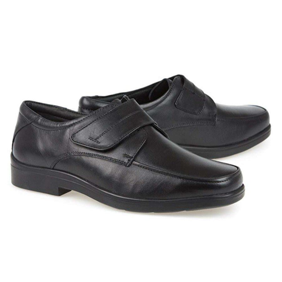 Women'S * | Pavers Wide Fit One-Touch Leather Shoes Kamp1906 / 301 198 Black