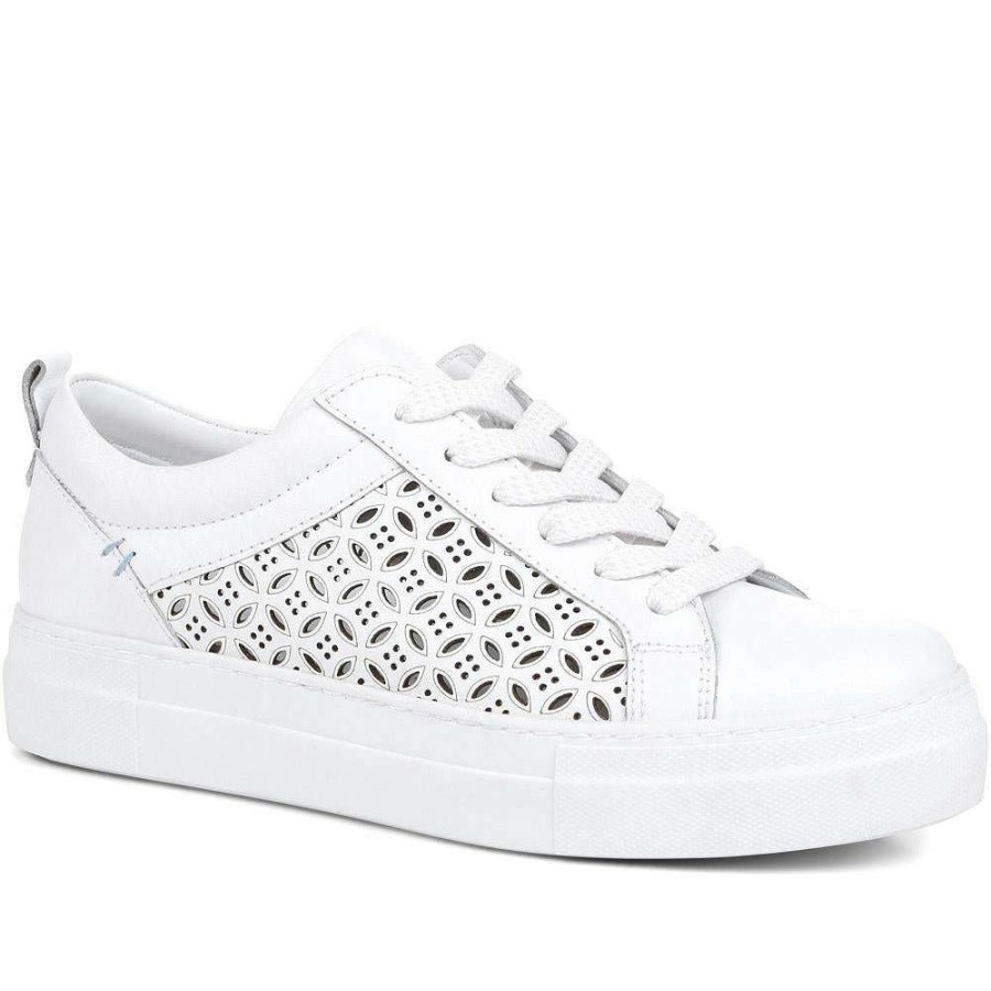 Women'S * | Bellissimo Sneakers Leather Platform Trainers Beluluta35005 / 321 762 White