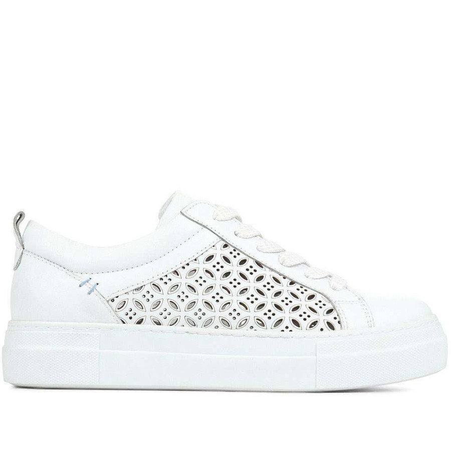 Women'S * | Bellissimo Sneakers Leather Platform Trainers Beluluta35005 / 321 762 White