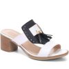 Women'S * | Kinloch Ladies White Leather Mule Tassel Sandals Lapin29509 / 314 932 / 314 932 Navy - White