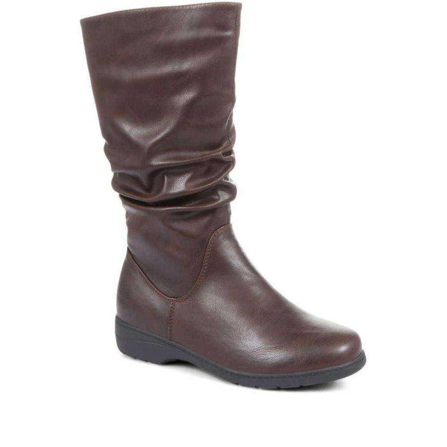 Women'S * | Pavers Slouch Calf Flat Boots Wbins34149 / 320 785 / 320 785 Brown