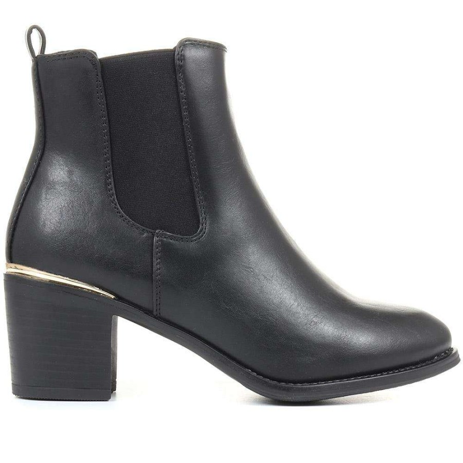 Women'S * | Bellissimo Block Heel Chelsea Ankle Boots Belwoil34021 / 320 405 / 320 405 Black