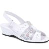 Women'S * | Fly Flot Leather Touch Fasten Slingback Sandal Cal2305 / 307 751 Sandals White Multi