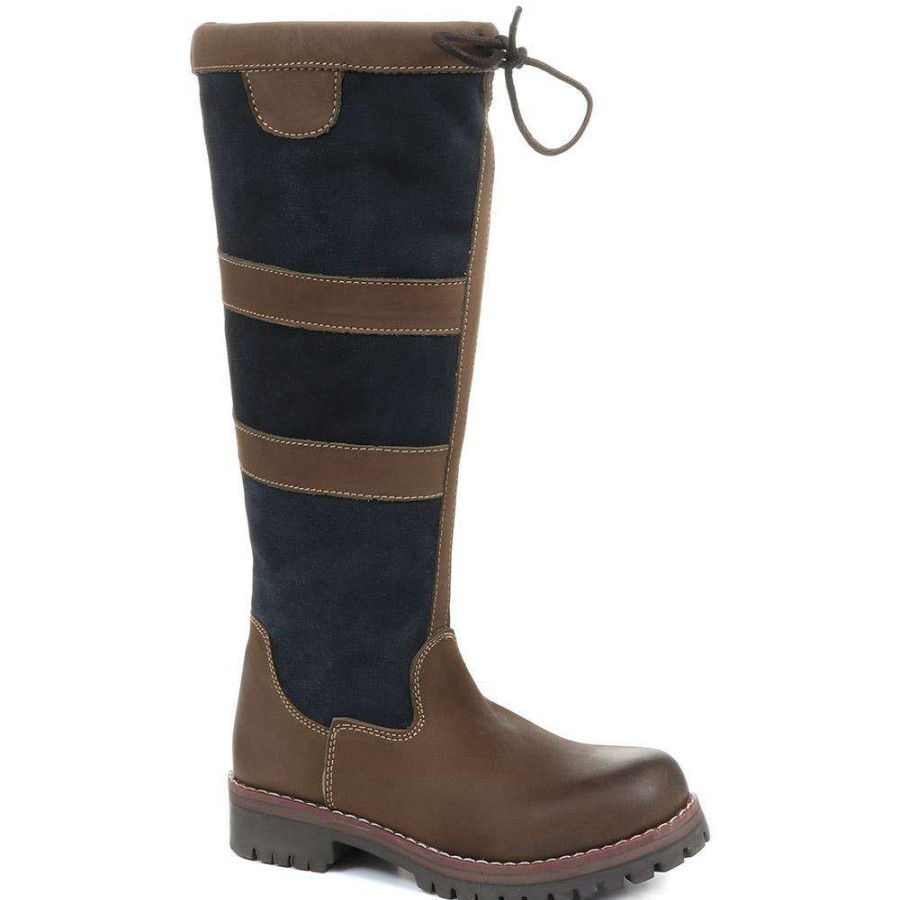 Women'S * | Pavers Ladies Knee High Country Boots Foo28000 / 313 127 / 313 127 Brown-Navy