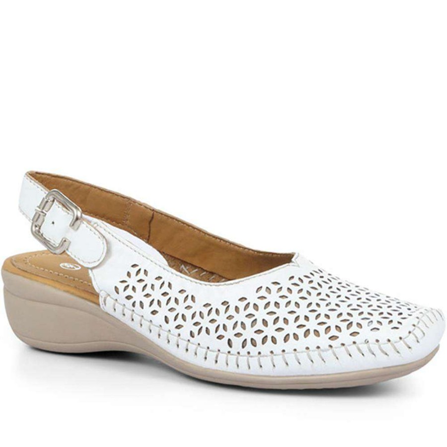 Women'S * | Pavers Sling Back Leather Shoes Nap31015 / 318 292 White