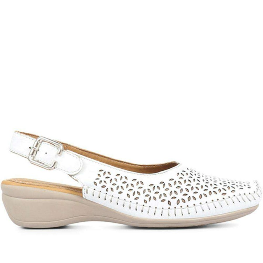 Women'S * | Pavers Sling Back Leather Shoes Nap31015 / 318 292 White