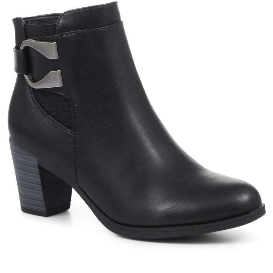 Women'S * | Pavers Stacked Heel Ankle Boots Vimp32005 / 318 978 Black