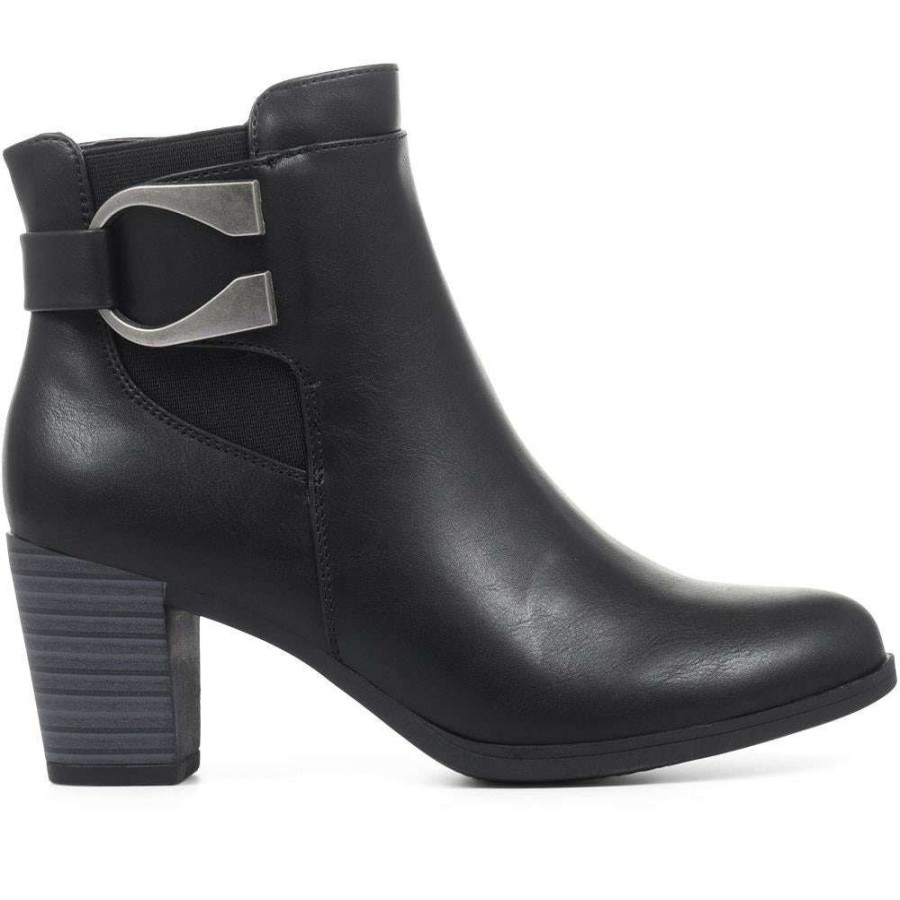 Women'S * | Pavers Stacked Heel Ankle Boots Vimp32005 / 318 978 Black