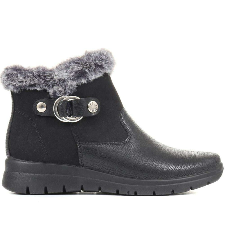 Women'S * | Fly Flot Faux Fur Topped Ankle Boot Fly34023 / 320 216 Grey