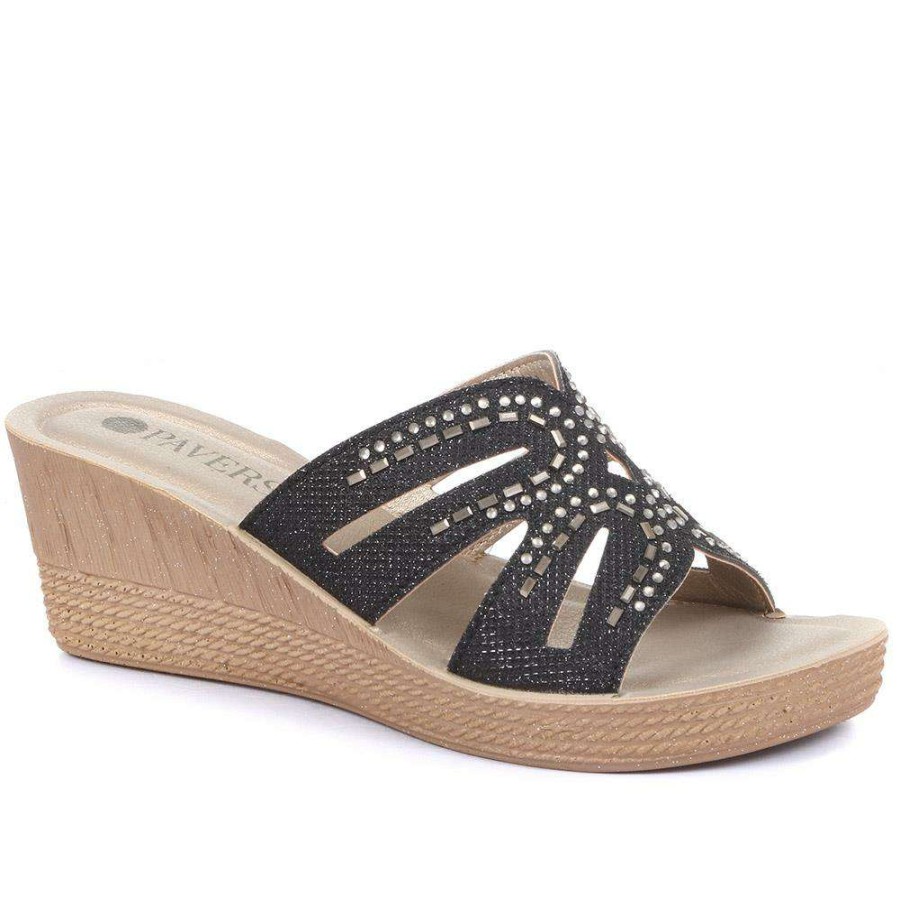 Women'S * | Pavers Embellished Wedge Heel Sandals Inb31039 / 318 169