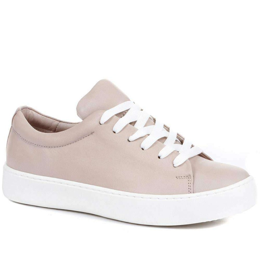 Women'S * | Pavers Sneakers Leather Lace-Up Trainers Uluta35001 / 321 761 Stone